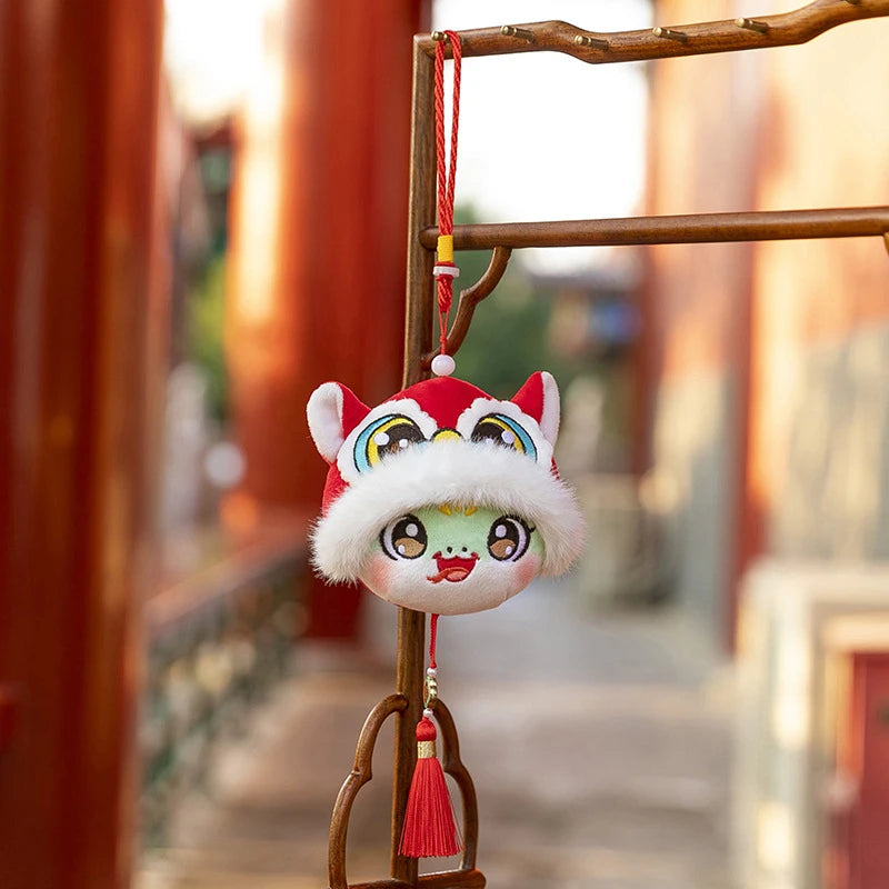 1PCS Chinese Style Festive Plush Lion Dance Tassel Pendant Luggage Hanging Decoration Bag Pendant Accessories