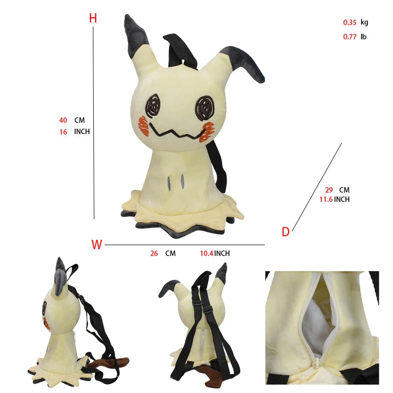 15 Styles Anime Mario Koopa Backpack Pokemon Charizard Mimikyu Eevee Snorlax Gengar Mew Plush Stuffed Toys Cartoon Peluche Dolls