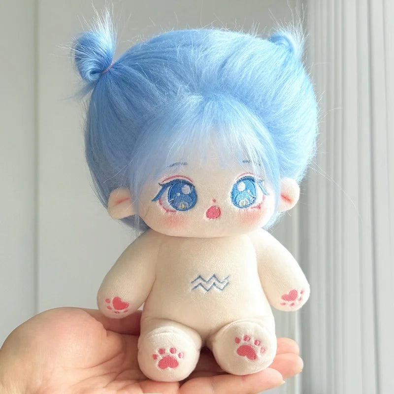 20cm New Plush Cotton Doll Idol Stuffed Super Star Figure Dolls Twelve Constellations Doll With Clothes Can Change Clothes Gift