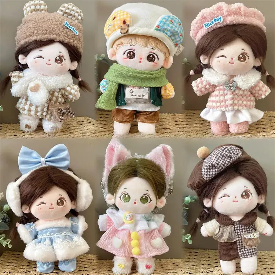 For Baby Three/20cm Rompers Cartoon Doll Replacement Outfit cotton doll baby clothes strap skirt no doll