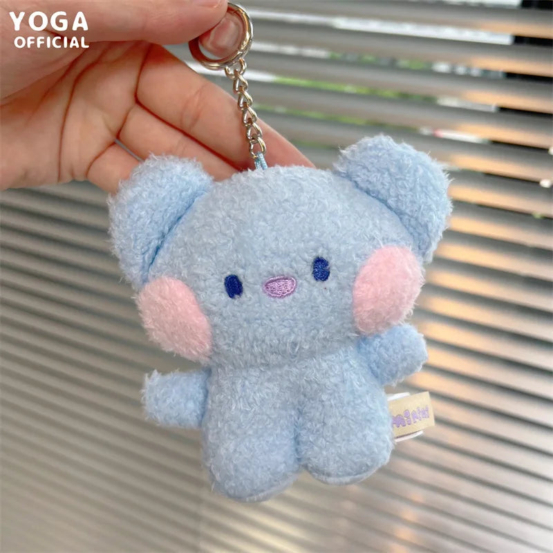 8Cm Kawaii Bt21 Small Animal Mini COOKY RJ TATA Plush Keychain knapsack Pendant Cartoon New Plush Doll Pendant Birthday Gift