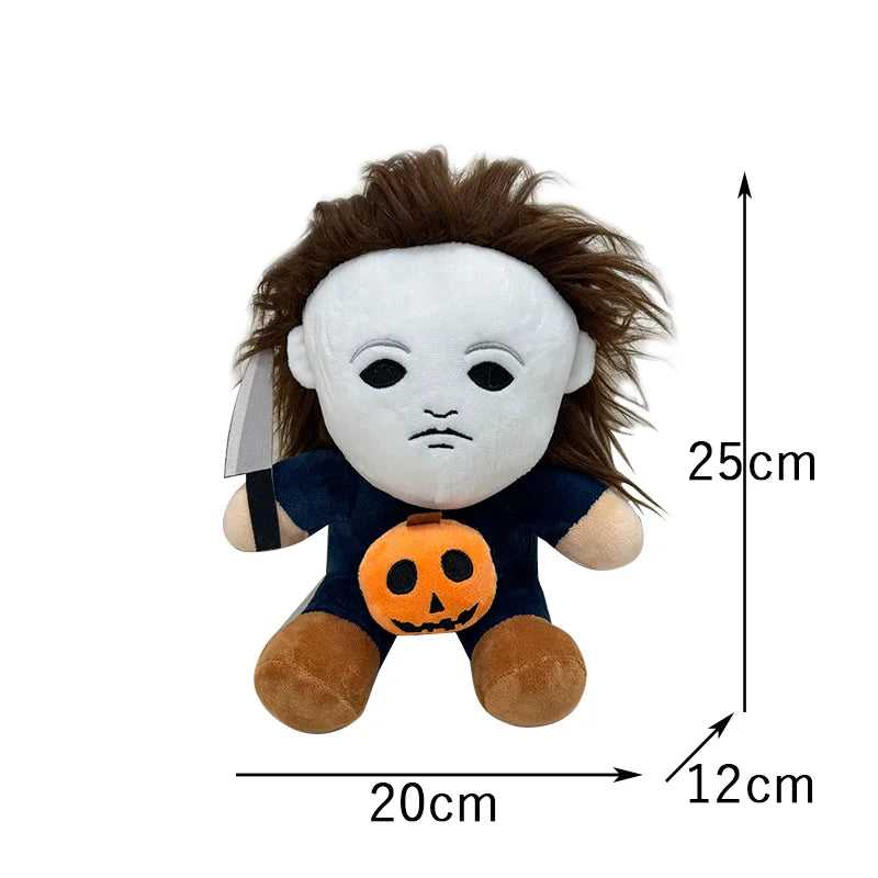 Cute Michael Myers Plush Dolls Halloween Horror Cartoon Cosplay Anime Plushie Soft Plush Slippers Birthday Gifts