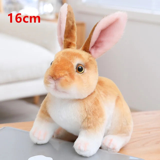 Simulation Kawaii Long Ears Realistic Rabbit Plush Toy Lifelike Animal Stuffed Doll Toys for Birthday Gift Room Decor