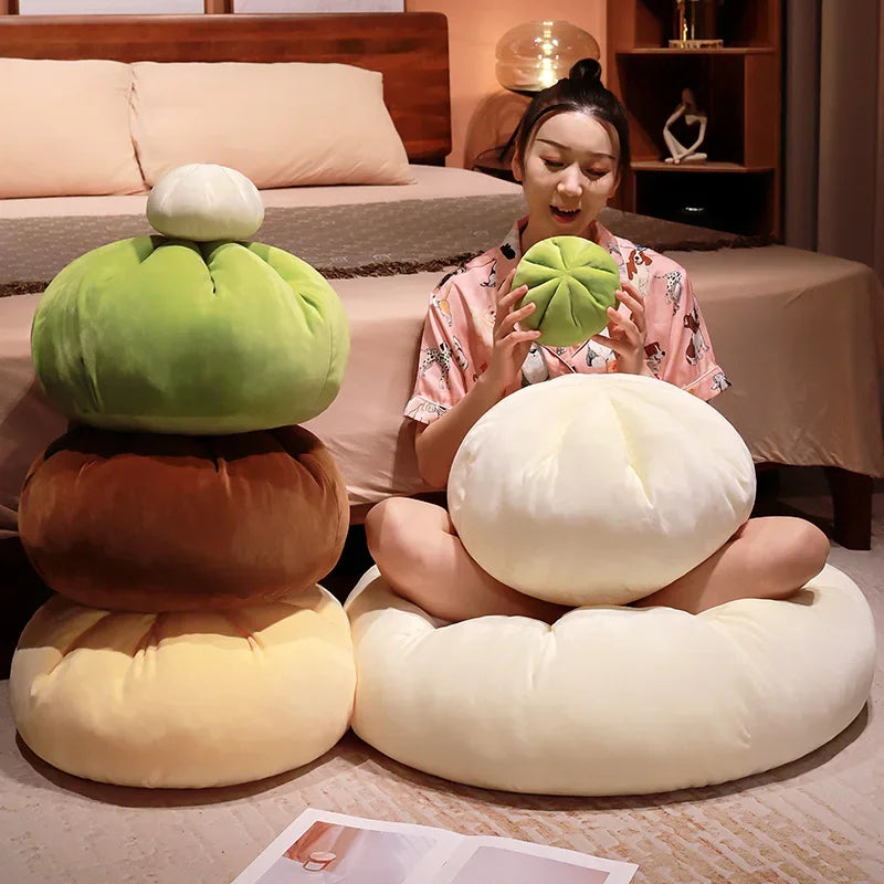 Creative Steamed Stuffed Bun Plush Pillow Cute Lazy Sofa Cushion Room Decoration Stuffed Toys Christmas Birthday Gift