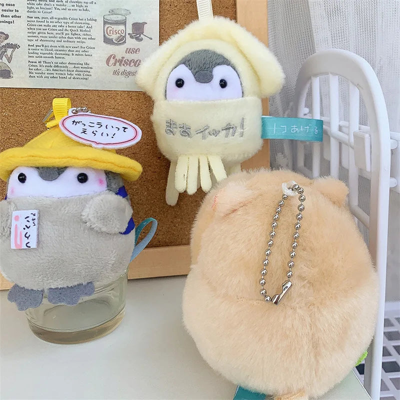 Cartoon Custard Bag Hamster Backpack Penguin Doll Lady Cute Plush Gift Creative Design Car Key Chain Wholesale Pearl Chain Style