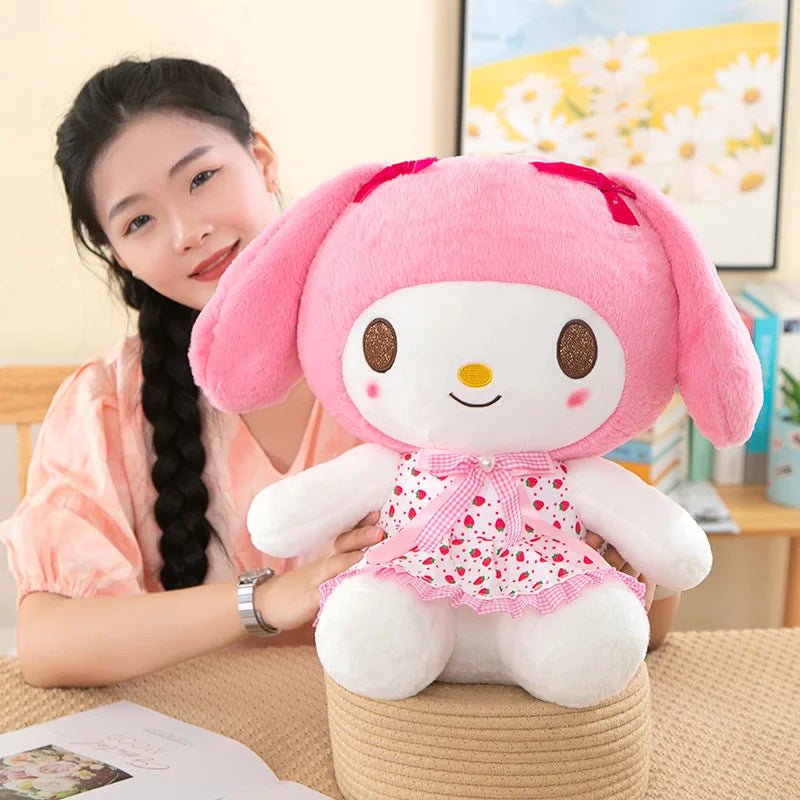 Sanrio Kawali Kuromi Hello Kitty My Melody Cinnamoroll Pillow Plush Toys Plushie Keychain Stuffed Doll for Kids Christmas Gift