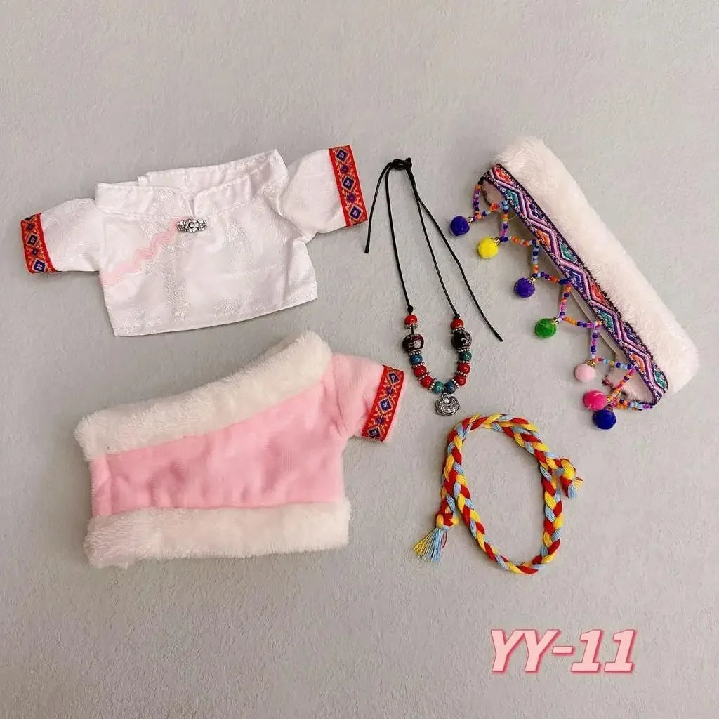 20Cm cotton doll clothes college style suit plush doll rechange cute baby clothes skirt (no doll)