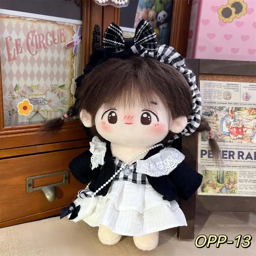 Pretty Dress Clothes for 20cm Cotton Plush Toys Dress Up Clothing Lolita maid set cute fresh little princess skirt Birthday Gift