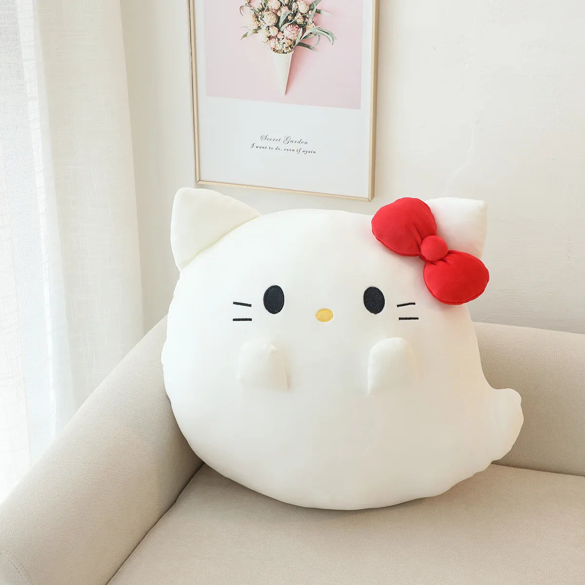 Sanrio Hello Kitty Plush Toys Sleeping Soft Pillow Comfortable Elastic Force Throw Pillow Decorative Pillow Dolls Gifts For Girl