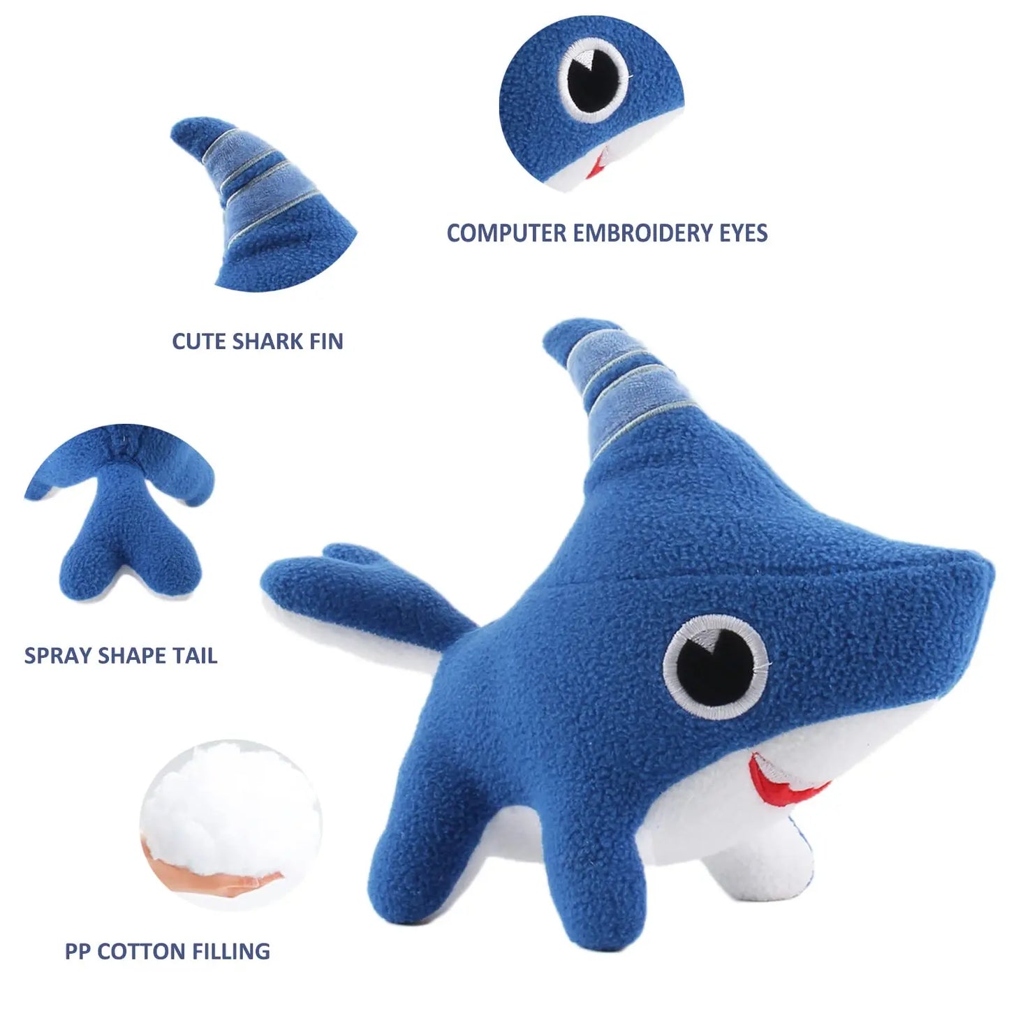 28cm Shark Dog Stuffed Animals Shark Dog Plush Toy Blue Shark Stuffed Animals Plushies for Baby Boys Girls Kid Birthday Gift