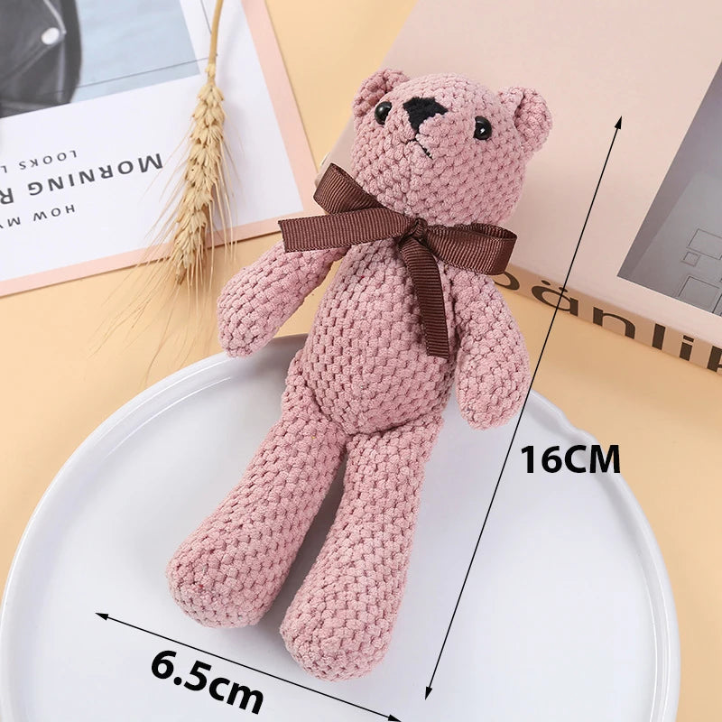 New Kids Plush Animals Toys Cute Bear Stuffed Bags Key Pendant Dolls Gifts Birthday Wedding Party Decor Children Baby Bear Stuff