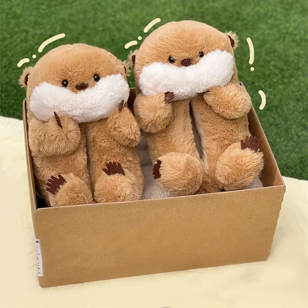 Otter Animals Slippers Cute Cartoon Non-slip Fluffy Slipper Funny Soft Warm Shoes Indoor Couple House Shoes Men Women Gifts