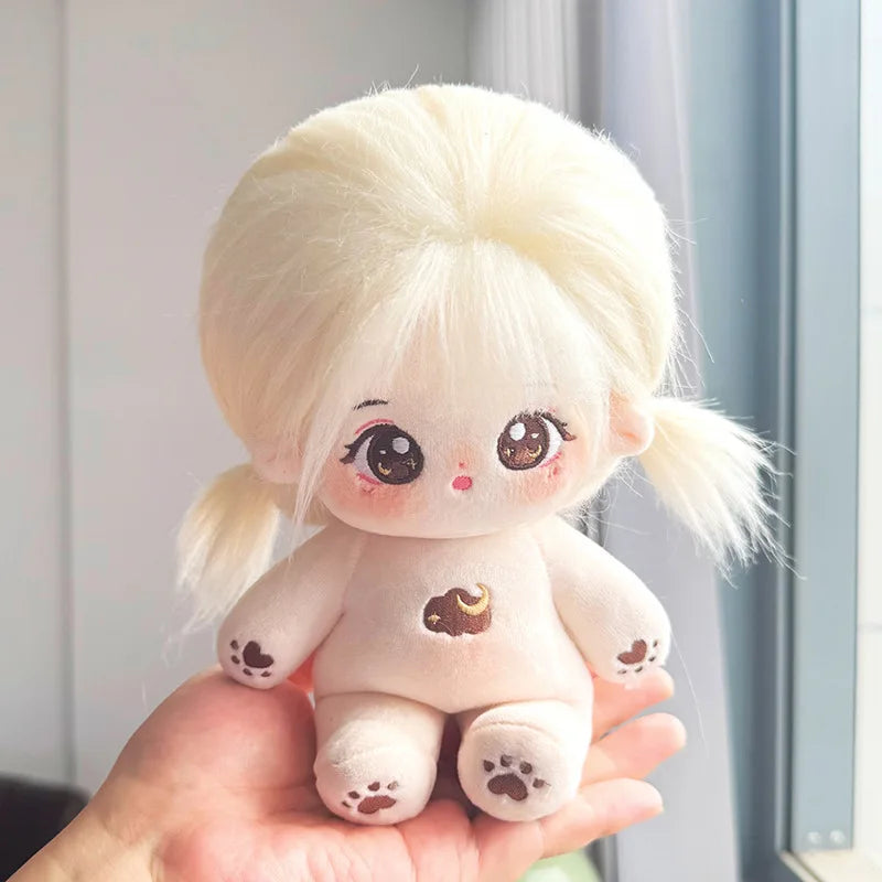 20cm Kawaii Plush Cotton Doll Idol Stuffed Super Star Figure Dolls No Attribute Fat Body Crying Doll Can Change Clothes Gift