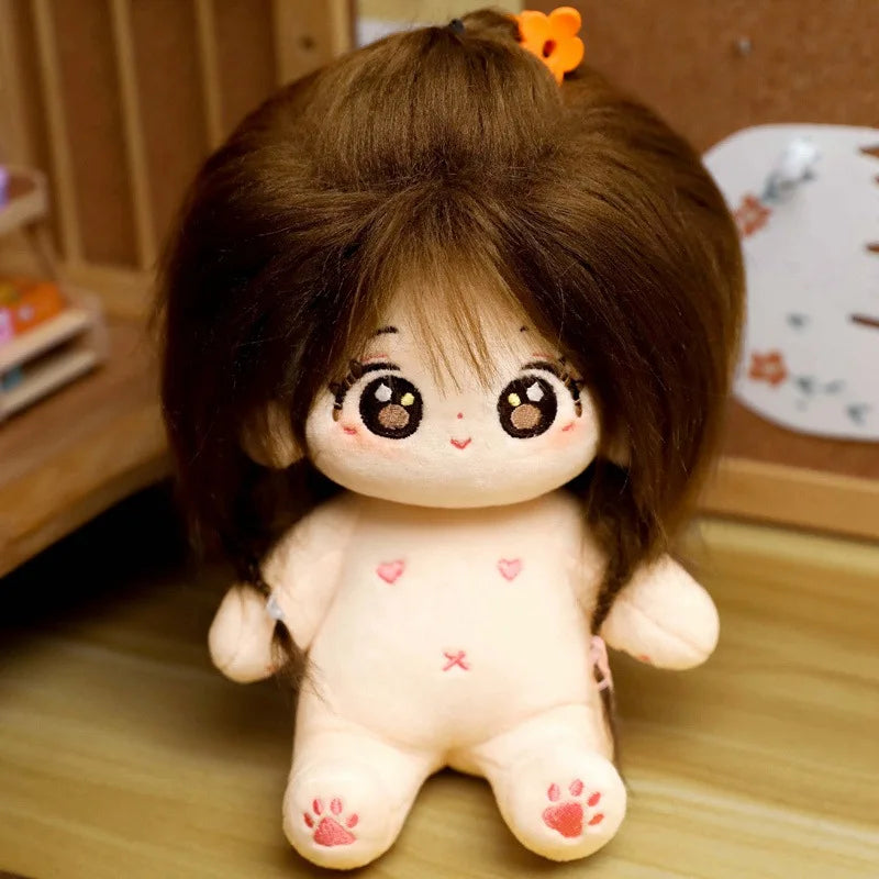 20cm Kawaii Plush Cotton Doll Idol Stuffed Super Star Figure Dolls No Attribute Fat Body Crying Doll Can Change Clothes Gift