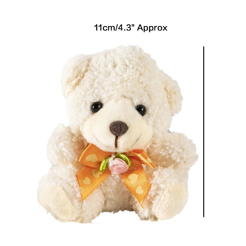 Cute Soft Bear With Bow Tie Plush Stuffed Keychain Cartoon Doll Toy Pendant For Women Girls Bag Ornament Car Key Chain Gifts