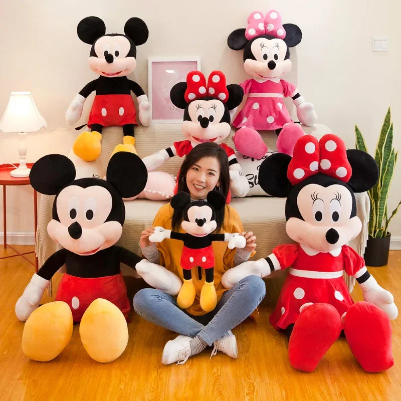 35cm Disney Mickey Mouse Plush Toys Kawaii Anime Mickey Minnie Stuffed Plush Models Decoration Dolls Girls Birthday Xmas Gift