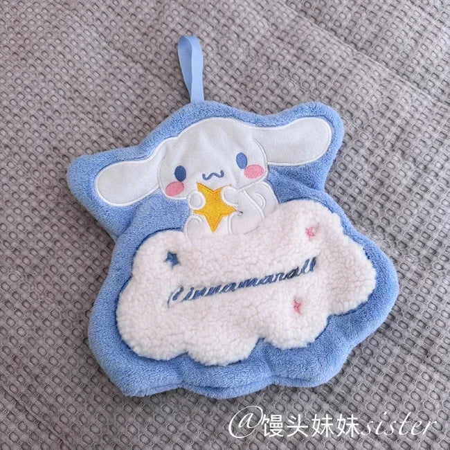 Sanrio Cartoon Hand Towel My Melody Kuromi Cinnamoroll Towels Double-thickness Absorbent Bathroom Cleaning Dishcloths Girl