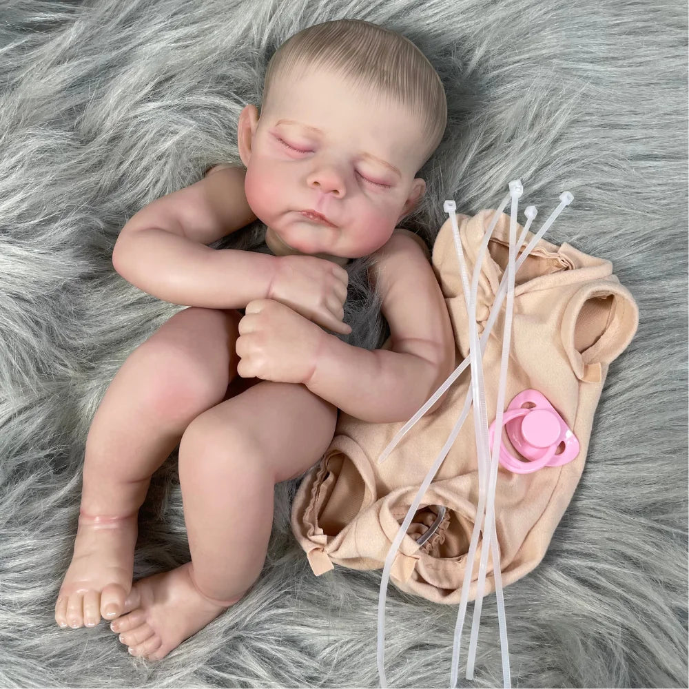 21 Inch Already Painted Reborn Baby Kit Eric/Erica With Eyelashes 3D Painted Skin Unassembled DIY Handmade Vinyl Doll Parts