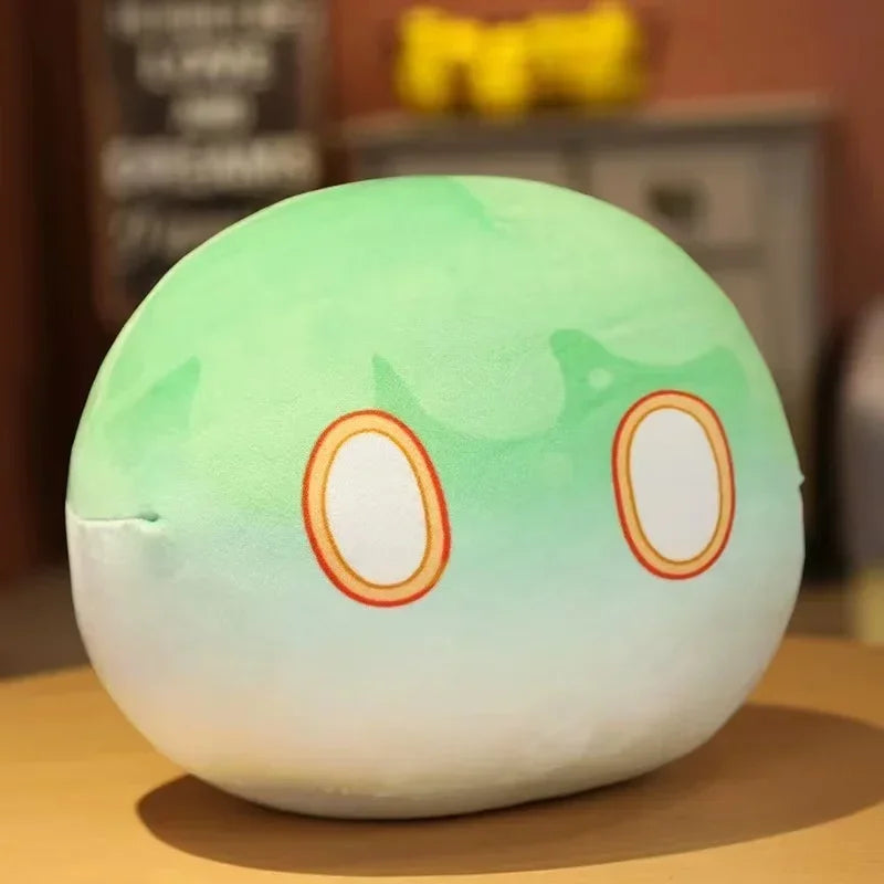 Genshin Impact Slime Plush Toys Anime Doll Element Anemo Electro Pyro Cryo Hydro Geo Dendro Soft Pillow Holiday Gift for Kids