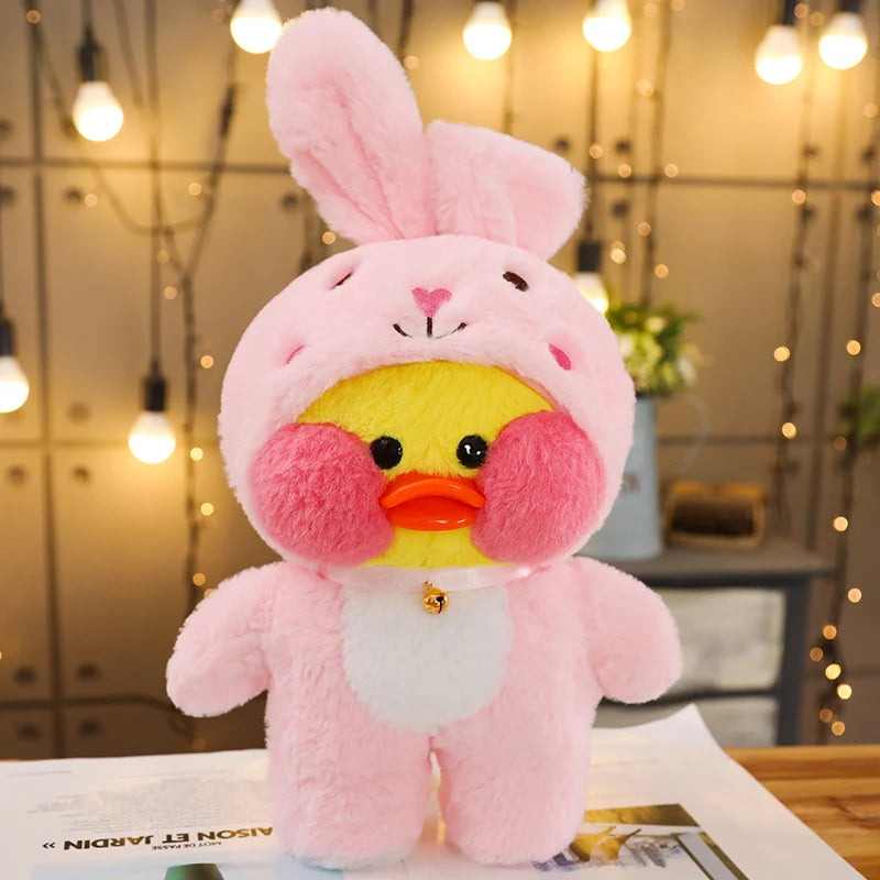 30cm Kawaii LaLafanfan Transformed Panda Yellow Duck Plush Stuffed Soothing Toys Soft Animal Dolls For Girl Kids Birthday Gifts