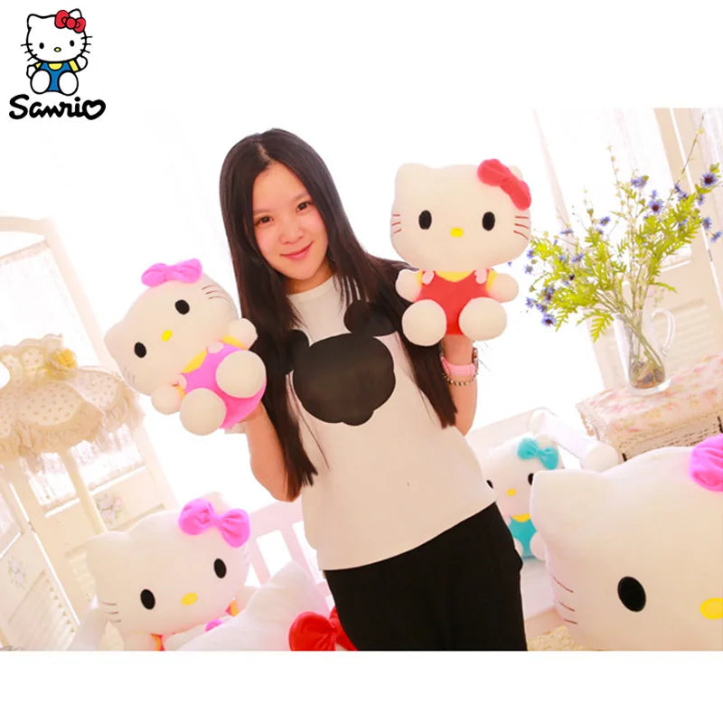 Sanrio Hello Kitty Stuffed Toys Cute Y2k Hello Kitty Plush Toys Pillow Birthday Gifts Plushies Children Dolls For Girl Kids