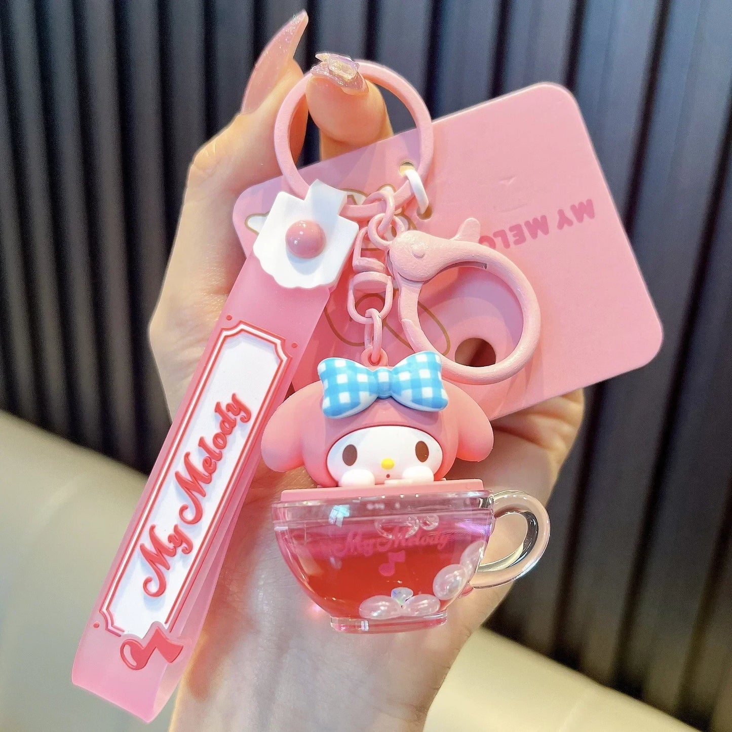 Genuine Sanrio Melody Doll Keychain Cartoon Anime Kuromi Cinnamoroll Plush Camera Trinkets Pendant Girls Funny Cute Gift Toys