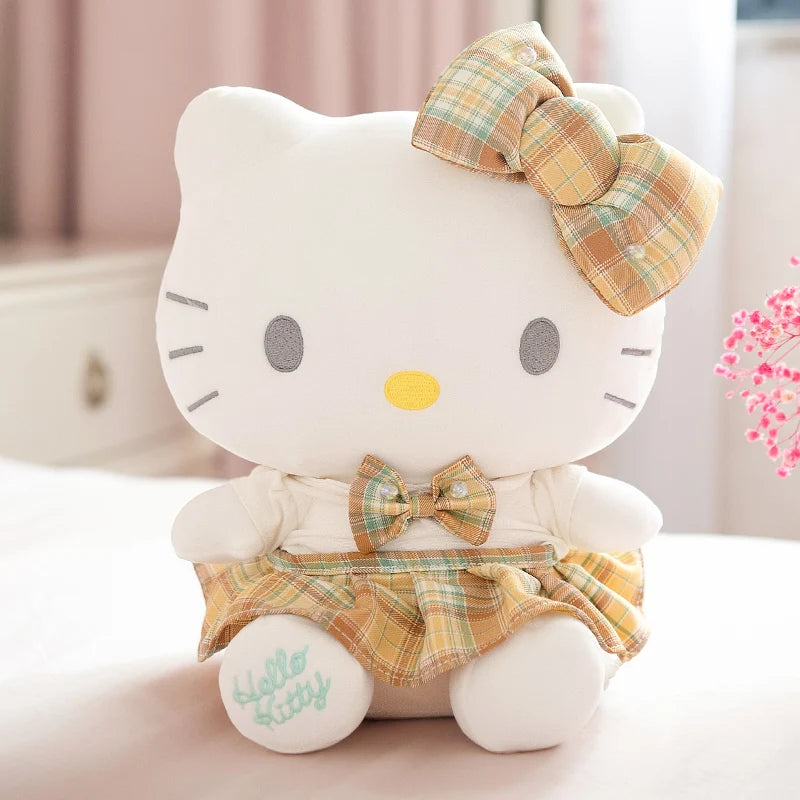 Original Sanrio JK Hello Kitty Plush Toy Japanese Style Cartoon Cat Plushies Stuffed Anime Doll Xmas Gifts For Girl 33cm