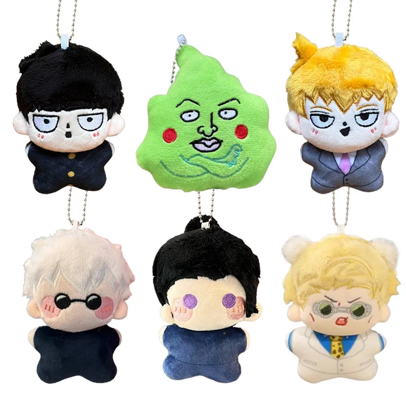 12cm Plush Doll Mob Psycho 100 Keychain Jujutsu Kaisen Stuffed Toys Cute Anime Peripheral Backpack Decoration Collection Gift