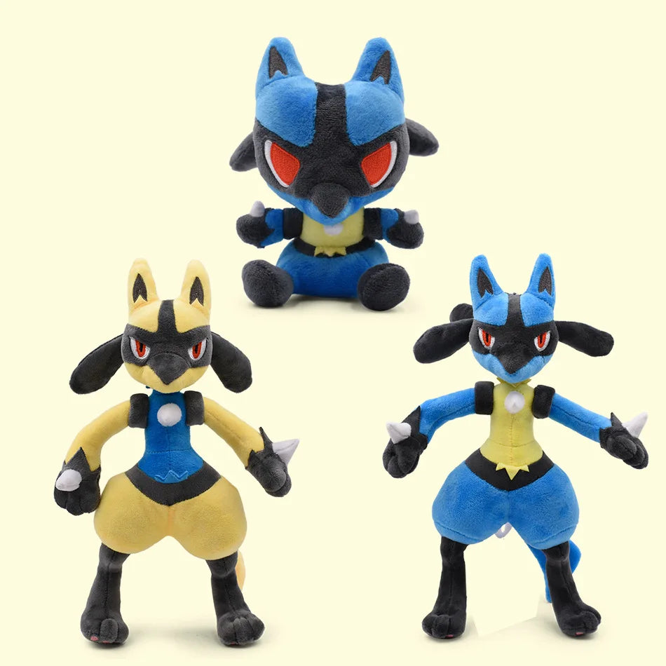 POKEMON standing posture, Lukario color, million Lukario, Lukario evolution version, pocket monster plush toy, children's plush