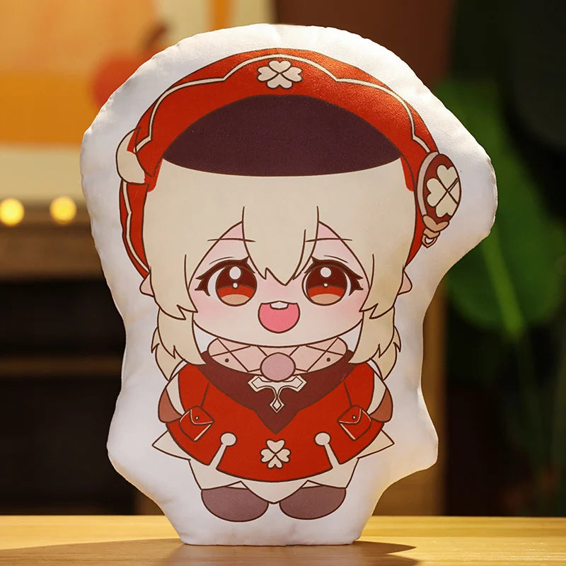 Genshin Impact Plush Toy Soft Cute Scaramouche Kazuha Lumine Yae Miko Throw Pillow Back Cushion Double-sided Printing Plushies