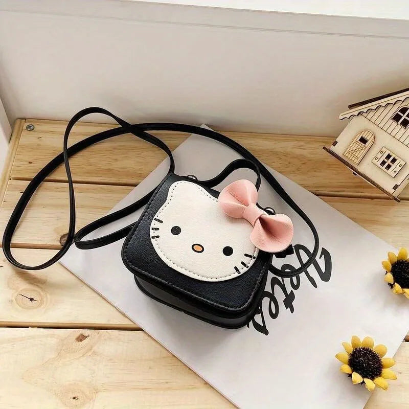 Sanrio Hello Kitty Kawaii Cute PU Shoulder Bag New Fashion Trendy Women's Crossbody Bag with Bow Perfect Gift for Girlfriend