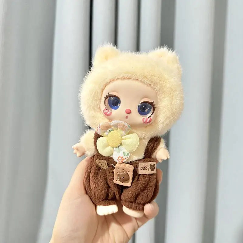 16cm Mini Plush Doll'S Clothes Outfit Accessories For Liila LUCKY CAT Idol happy bear overalls Clothing Gift