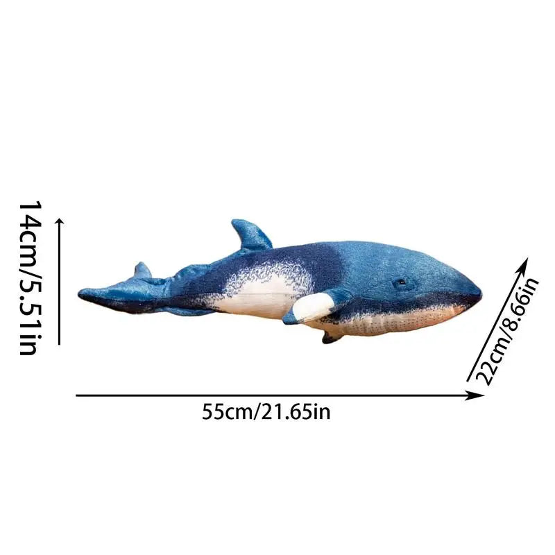 Whale Stuffed Doll Simulated Stuffed Marine Animal Throw Pillow Adorable Plush Whale Toy For Living Room Bedroom Kid Room Sofa