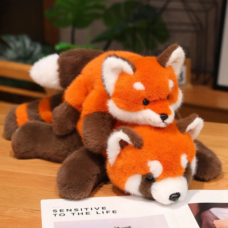 30cm-60cm Cute Lazy Style Raccoon Fox Red Panda Plush Toy Soft Stuffed Cartoon Animal Sofa Pillow Cushion Doll Home Decoration