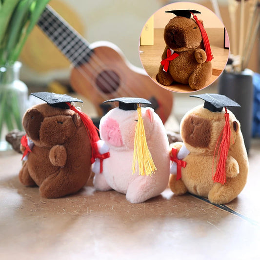 Cute Plush Dr Capibala Doll Pendant Exquisite Capybara Stuffed Toy Fashion Women Bag Pendant Car Hangings Ornament Keyring