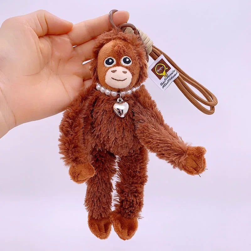 20cm Cute Little Monkey Pendant Plush Doll Animal Orangutan Plushies Doll Bag Pendant Soft Stuffed Backpack Keychain Plush Dolls