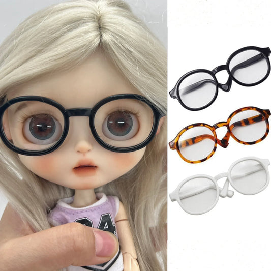 For Blythe labubu Ob22/Ob24 Doll Glasses 20cm 15cm Cotton Doll Star Doll Transparent Glasses Accessories