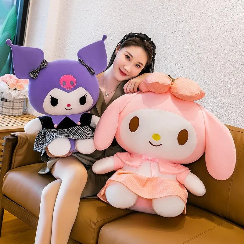 Sanrio Asli Anime Boneka Kuromi Doll Toy Mainan Mewah 25/38Cm PlusH Doll Lembut Menenangkan Gadis Boneka Mainan Hadiah Anak-anak