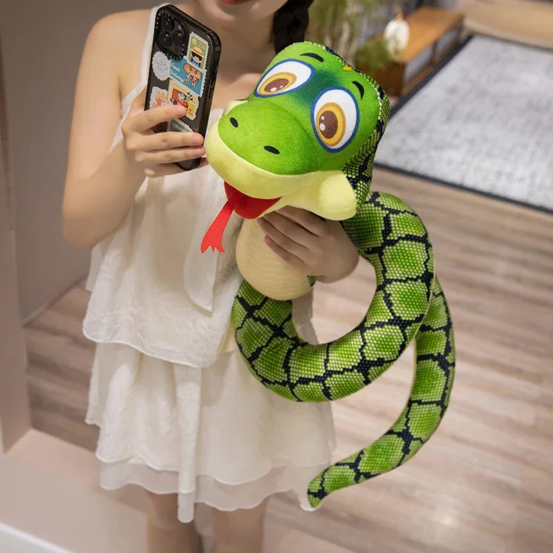 25/35/45cm Hot Sale Simulation Green Snake Plush Doll Reptile Funny Snake Holiday Birthday Gift Doll Home Decoration