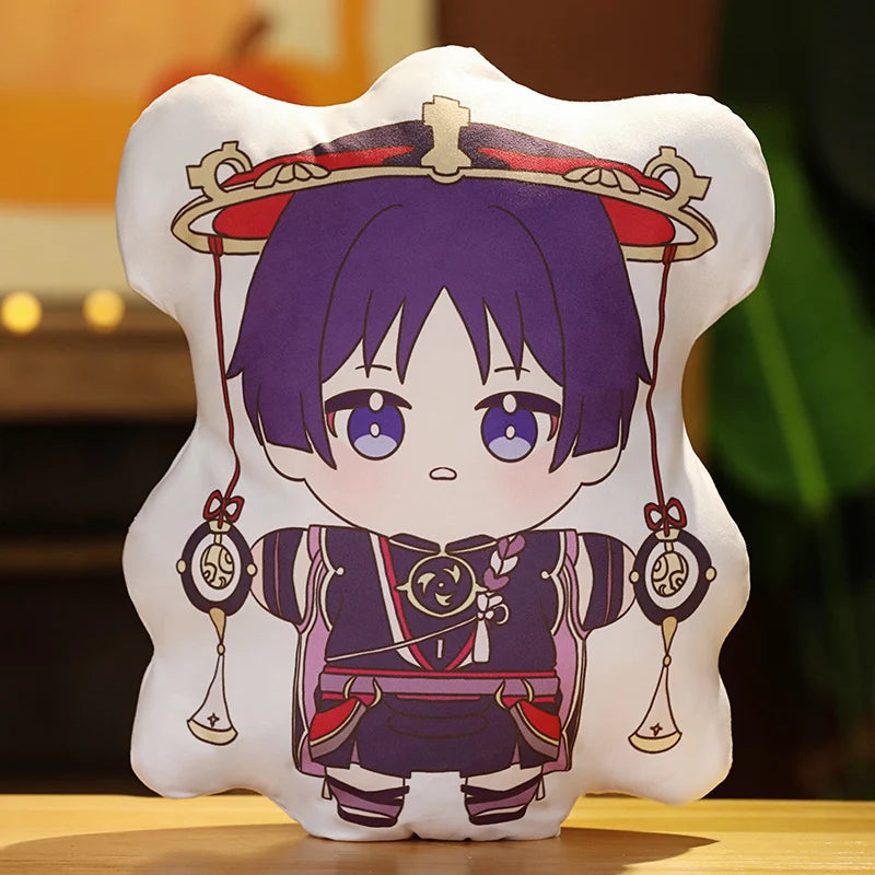 Genshin Impact Plush Toy Soft Cute Scaramouche Kazuha Lumine Yae Miko Throw Pillow Back Cushion Double-sided Printing Plushies