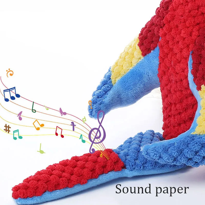 Plush Dog Toys Interactive Squeaky Durable Stuffed Cotton Rope Pet Puppy Toys Teeth Cleaning Embroidery Parrot Pet Supplies