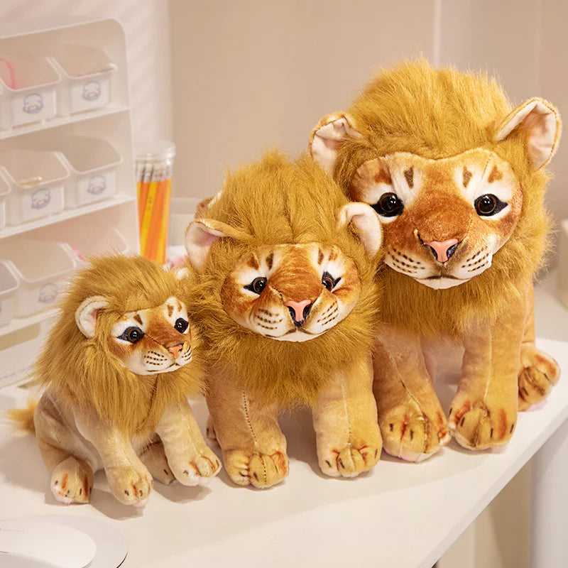 Simulated Plushies Sitting Lion Soft Stuffed Plush Toys Decoration of Children's Birthday Party Room Boys Girls Kids Gift