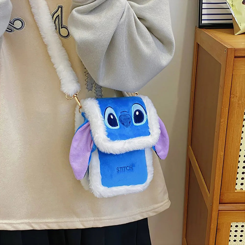 Stitch Kawaii Anime Plush Crossbody Bag Cartoon Phone Bag Satchel Key Coin Storage Bag Fashion Handbag Birthday Gift For Friends