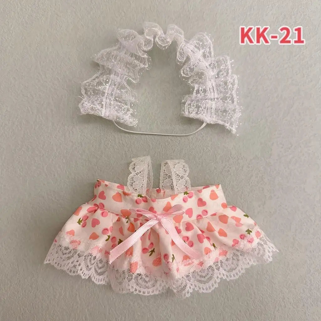 20cm doll change clothes small skirt for Upset duck cotton doll cute and sweet Lolita dress