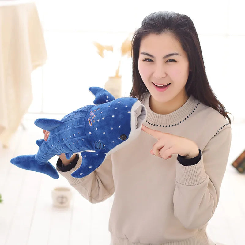 150cm Large Size Soft Shark Plush Toy Big Creative Blue Whale Stuffed Soft Shark Sea Fish Plush Pillow Lovely Children Baby Doll