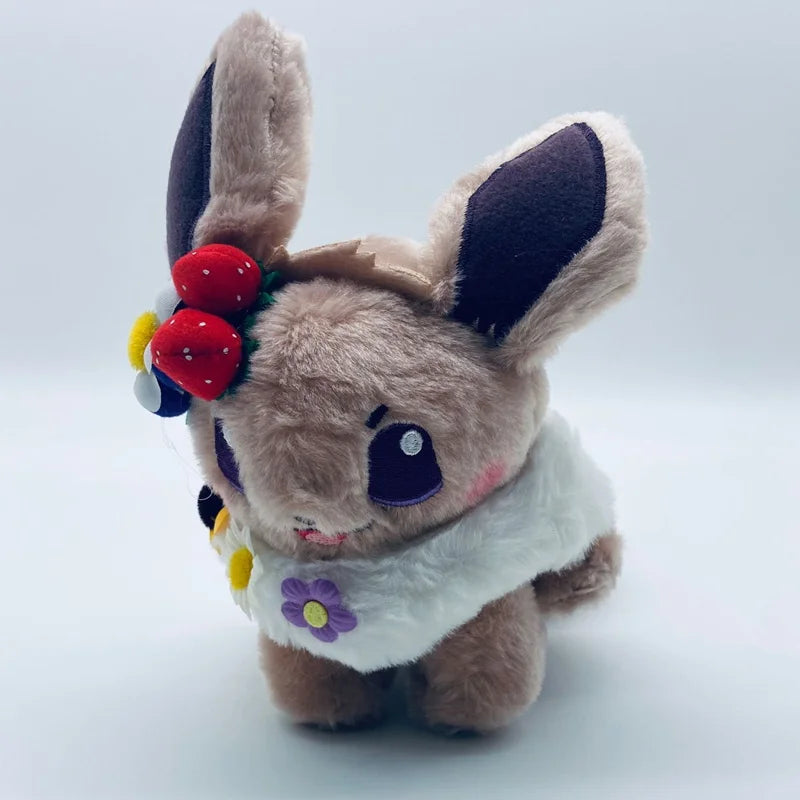 Pokemon Plush Japanese Pikachu Ibu Spring Festival Easter wreath wearing flower Ibu wreath Pikachu toy doll plush toy plush doll