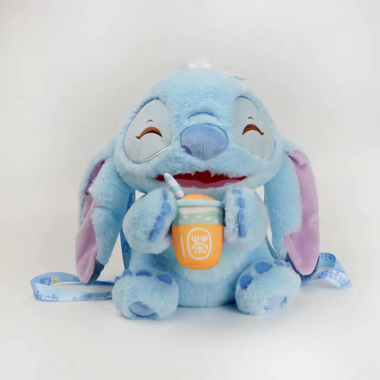 Disney Stitch Authentic Angie Doll Plush Toys New Purple Lavender Angie Milk Tea Cup Hair Doll Stitch Bags Backpacks Plush Toy