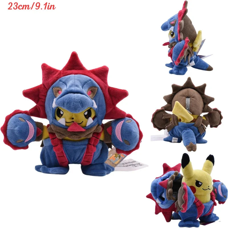 Pokemon Pikachu Cosplay Plush Toys Charizard Snorlax Garchomp Tyranitar Hydreigon Anime Eevee Lapras Morpeko Peluche Doll Gifts