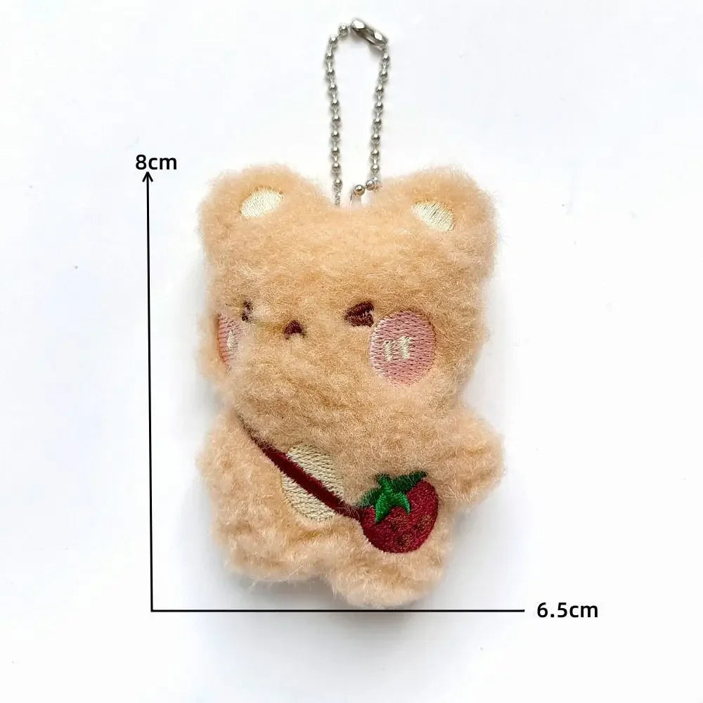 Hobbies Plush Bear Shaped Keychain Blue Pink White Pink Mini Key Pendant Plush Doll Pendant