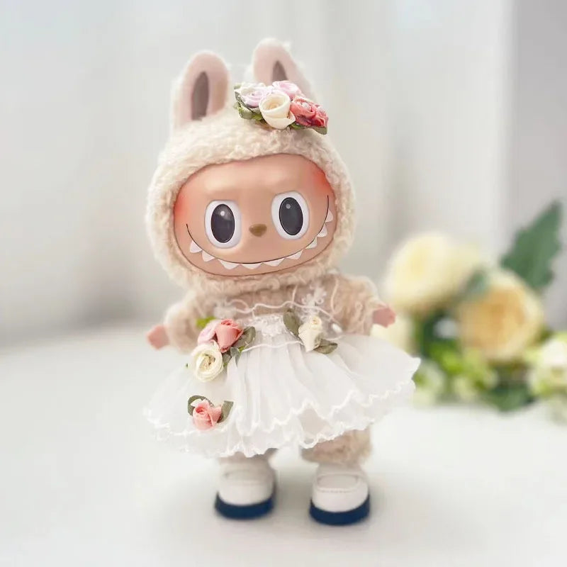 17cm Mini Plush Doll'S Clothes Outfit Accessories For Korea Kpop Exo Labubu Idol Dolls Wedding dress suit Clothing Gift